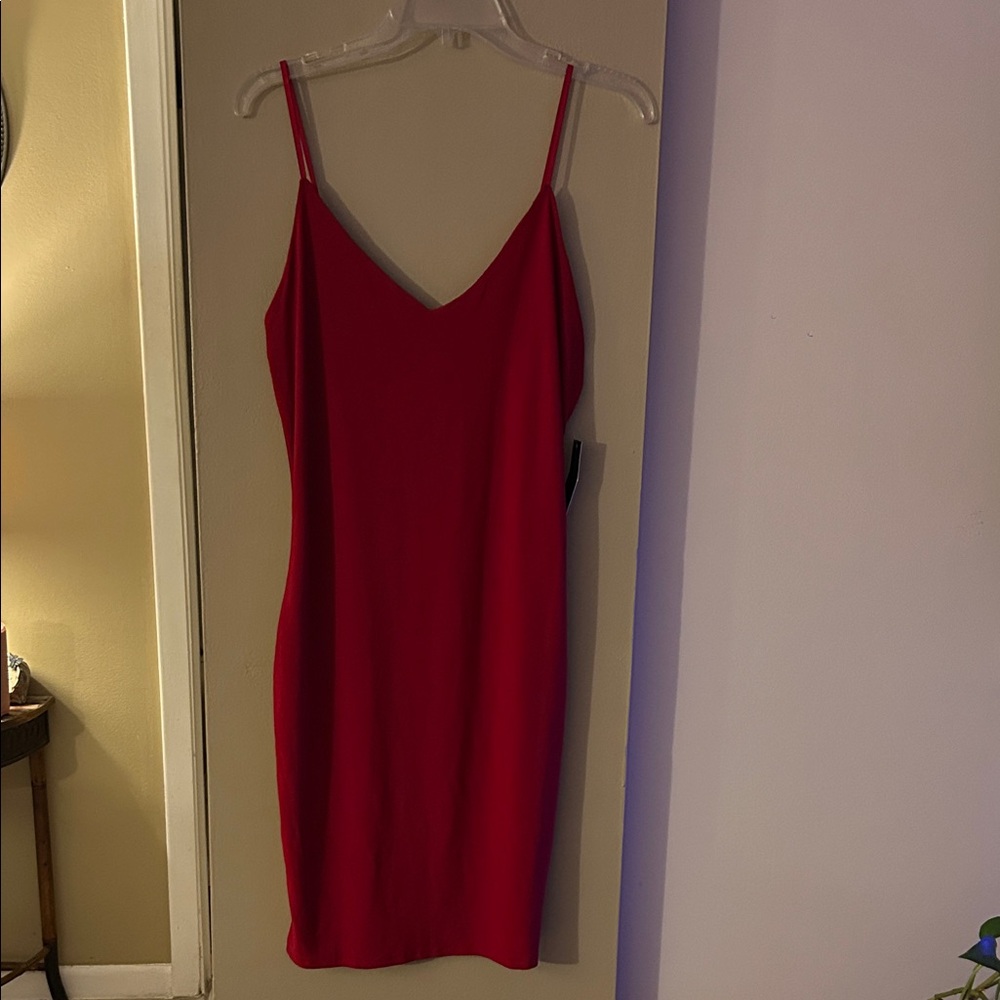 Mind Code Red Slip Dress - Picture 3 of 3